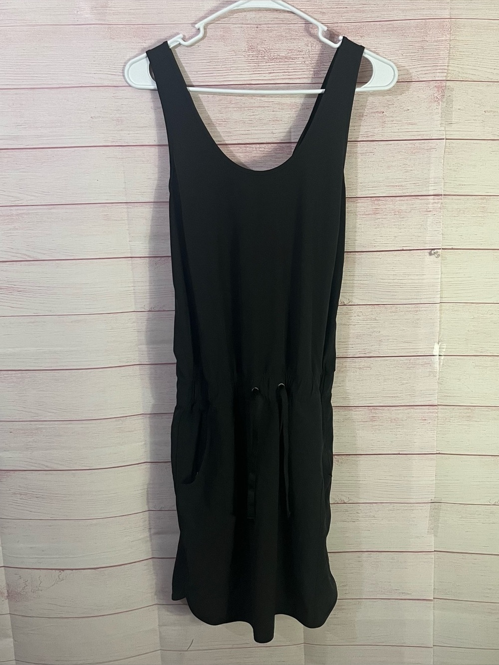 Patagonia Black Fleetwith Sleeveless Drawstring Dress Size Medium